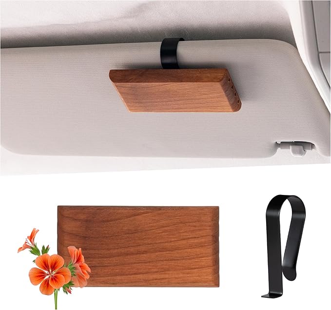 Yuoyar Wood Car Scents Air Freshener Visor Clips Diffuser Odors Eliminator (Tuberose-scented)