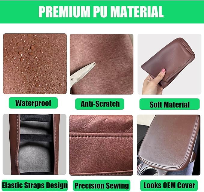 Center Console Cover for Toyota Avalon 2013-2018, Premium PU Leather Middle Console Cover Scratch-Resistant & Stylish Upgrade for Avalon Interior Accessories