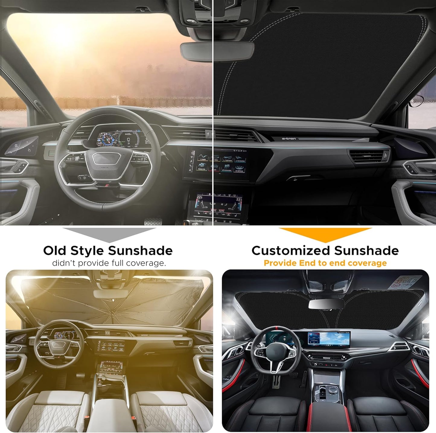 EcoNour Windshield Sun Shade Compatible for Chevy Equinox (2018–2025) | Custom Fit Front Window Shade | 4-Layer, 240T Sunshade Accessories | UV & Heat Reflector for Equinox Windshield