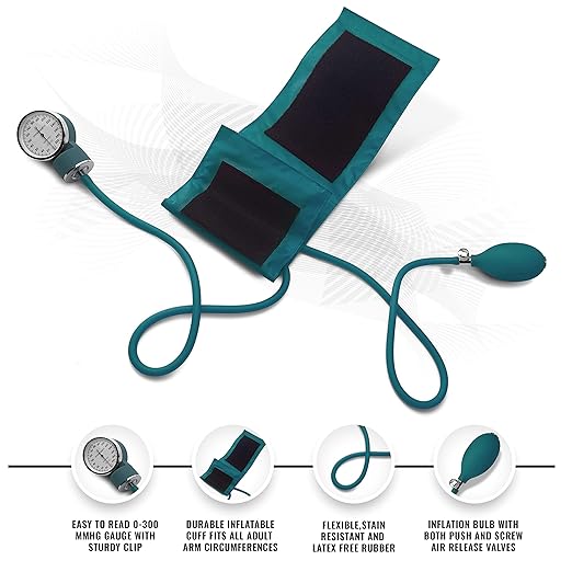 ASA Techmed Nurse Starter Kit - Stethoscope, Blood Pressure Monitor, Tuning Forks, and More - 18 Pieces Total (Teal)