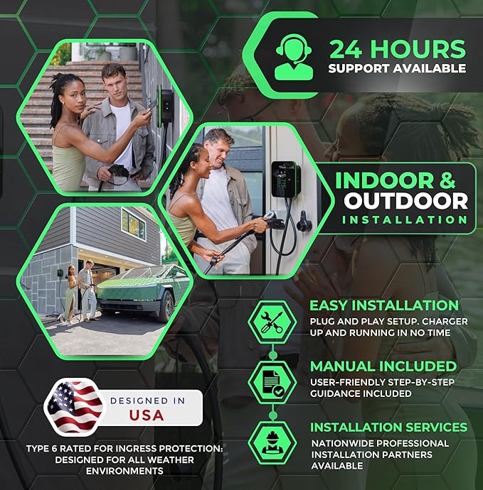 MACH 2. NACS/Tesla Connector. Fast Level 2 EV Charger 48 amp Garage-pro wall-Mount. Electric Vehicle Charging Station 4 Nema 14-50 Outlet & Hardwired. Key Accessories: 30ft Cable, 5-Year Coverage