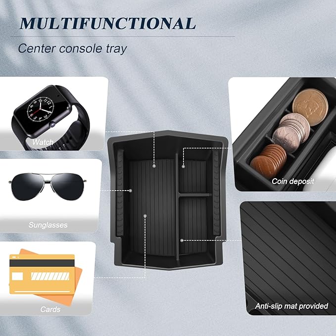 BIBIBO for 2025 Subaru Forester Center Console Organizer 2025 2026 Subaru Forester Console Armrest Tray+Cup Holder +Wireless Charging Mat 2025 Forester Insert Organizer 2025 Forester Accessories