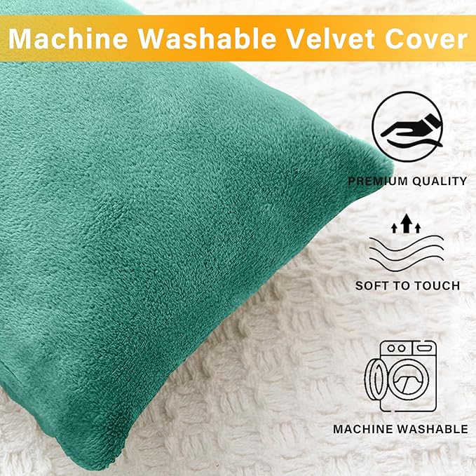 2 Pack Small Pillow, Memory Foam Mini Pillow 11 X 7 Inches for Travel, Sleeping, Nap and Neck, Knee, Lumbar Support, Tiny Cushion for Pet, Dogs (Teal Green)