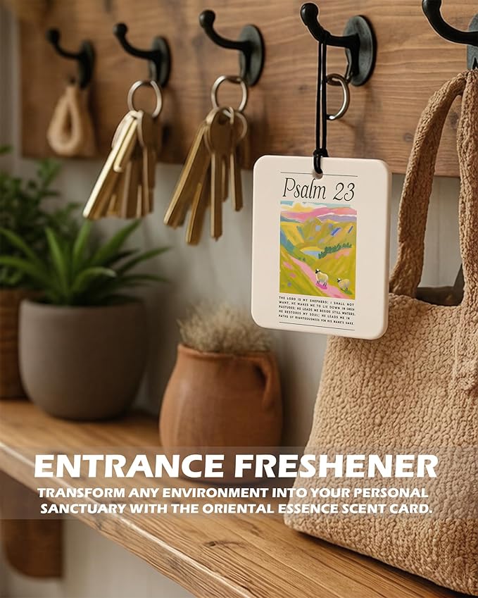 Jesus Christian Square Citrus Car Air Freshener 4 Pcs, Colorful Floral Religious Hanging Air Freshener for Cars Bathroom Dorm Books Decor, Jesus Christian Accessories Gifts for Women Men