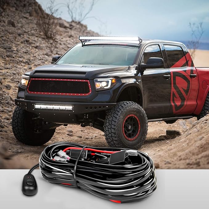 Nilight ZH411-A 12Inch 12 Inch 300W Triple Row Flood Spot Combo 30000LM Led Off Road Lights for Trucks with 16AWG Wiring Harness Kit,2 Years Warranty