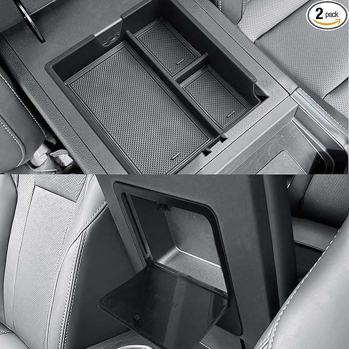 CDEFG 2Pcs for 2024 2025 2026 Lexus GX 550 Center Console Organizer Tray GX 550 Accessories Middle Console Tray Armrest Hidden Storage Box Arm Rest Secret Bin(Not for Cool Box)