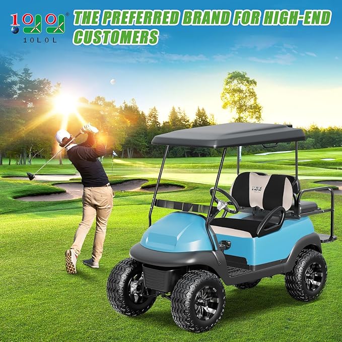 10L0L Golf Cart Seat Covers Universal for Yamaha G29 Drive2 Club Car Precedent Tempo Standard Front Seats, Breathable Mesh Bench Seat Cover, No Drilling Seat Cushion - All-Season Comfort