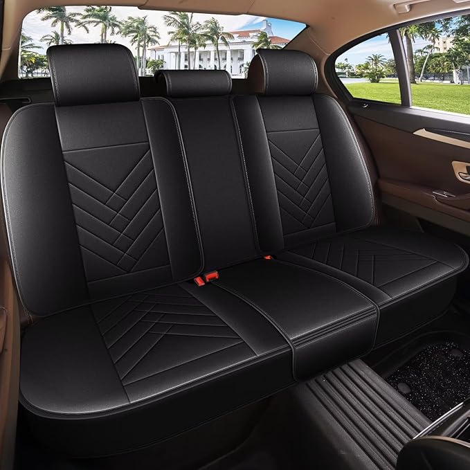 AOMSAZTO Seat Covers Fit for Dodge Charger Car Waterproof Seat Protectors 2006-2026 Full Set Fit for : 5 Seat Automotive Faux Leather Seat Covers(Black)