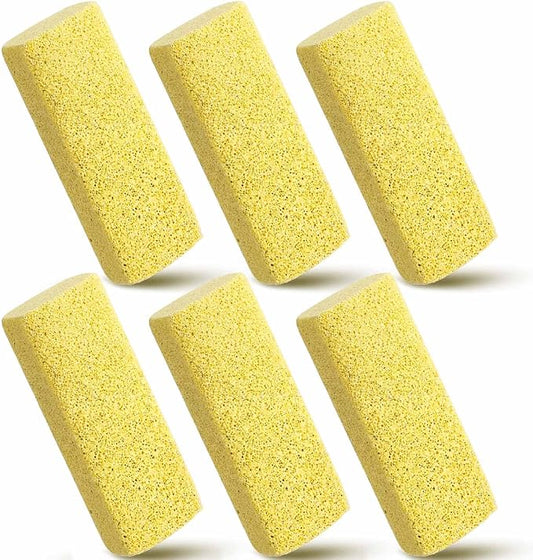 Abbylike 6 Pcs Pet Hair Remover Pumice Stone Car Pet Hair Removal Tool for Bedding Carpet Couch Furniture Cleaning (5.3 x 2 x 1.4 Inch,Yellow)