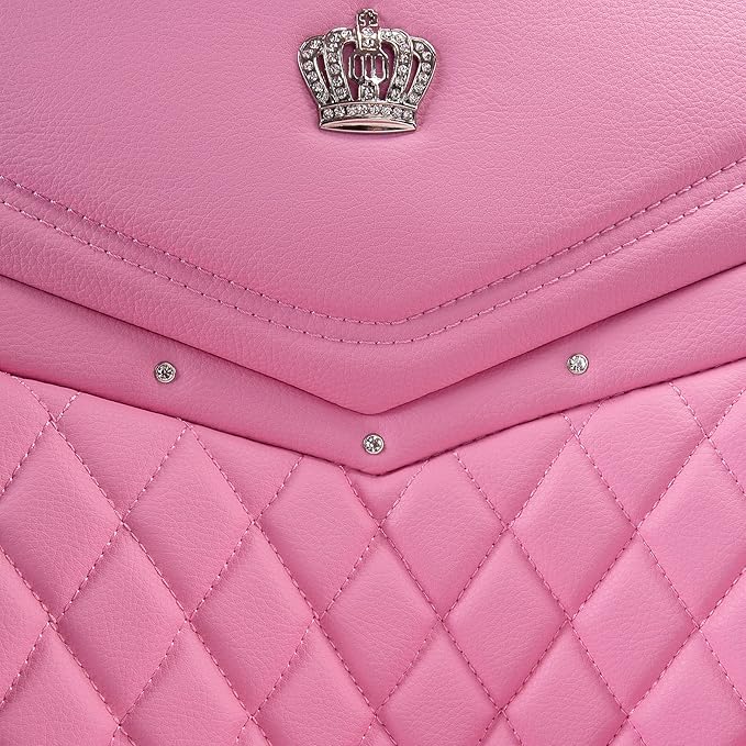 Flying Banner car seat Covers seat Cushions Luxe Fit Faux Leather Easy Installation Vehicles Non Slip Premium (Solid Pink, 2 x Front Seat Cover)