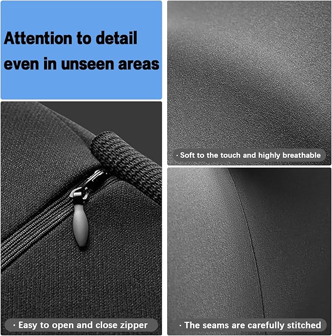 Memory Foam Lumbar Support Cushion-Ergonomic Back Support Pillow for Office Chair, Car Seat, or Long Sitting, Memory Foam Lumbar Pillow-Breathable & Comfortable, Relieves Lower Back Pressure