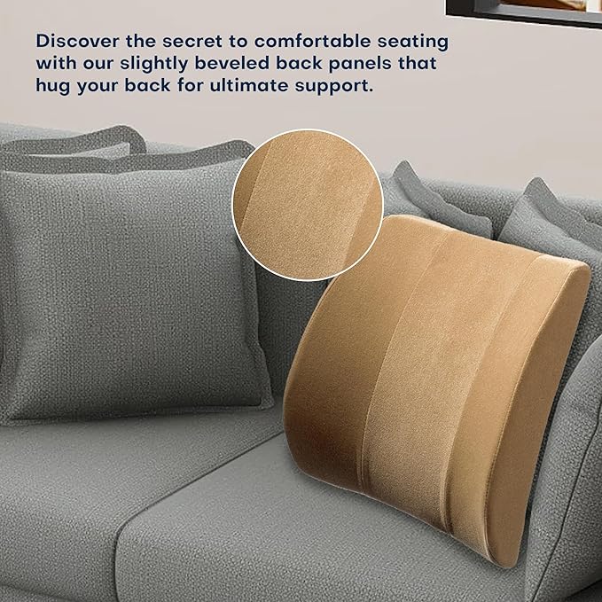 Bucket Seat Thick Foam Lumbar Support Cushion: Orthopedic Relief for Car Seats & Chairs-Black