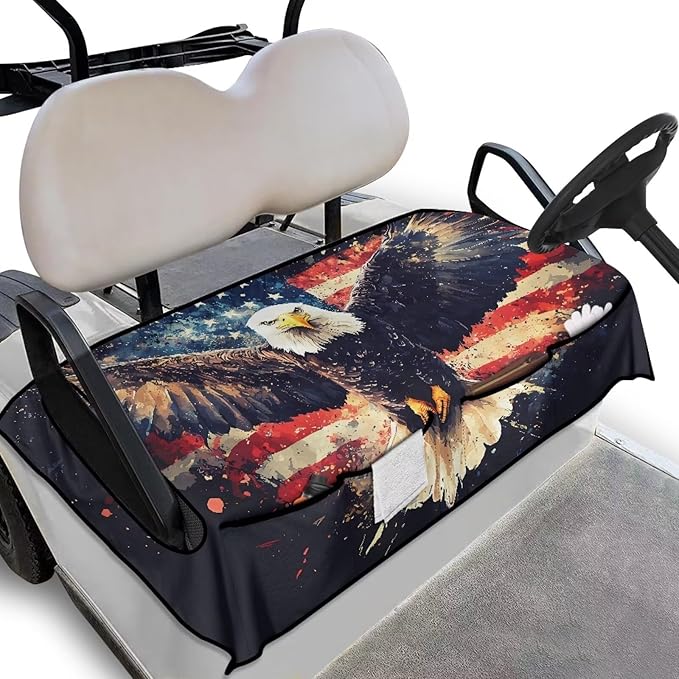 Biyejit Golf Cart Seat Covers with 4 Pockets Golf Cart Seat Towel Blanket Fits 2-Seat Golf Carts, Golf Cart Accessories