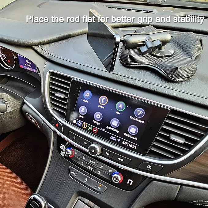 VAUBORTTI Magnetic Phone Holder for Desk&Car Dash,Aluminum Arm, Non-Slip Beanbag Base, 360° Rotation at 3 Points, Compatible with MagSafe iPhone 12-16 Series, Fits RAM B Size 1" Ball