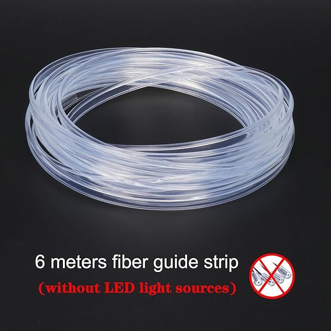 Optic Fiber Waterproof Car Side Glow LED Illumination Optic Fiber Band Car Interior Atmosphere Neon Cold Lights 6 Meters (19.69ft)