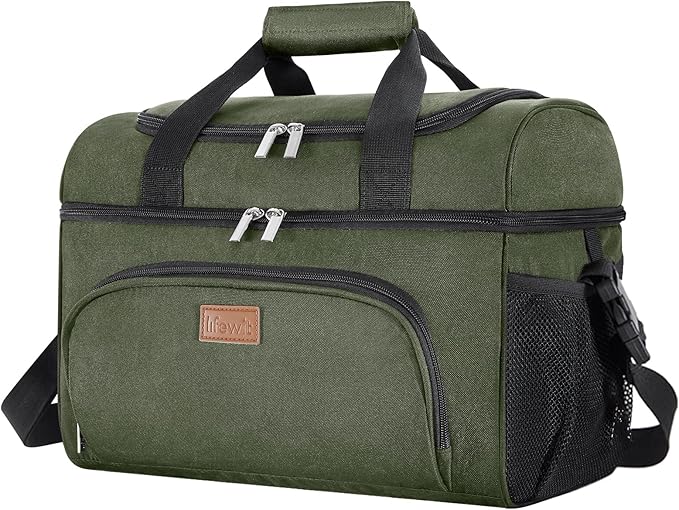 Lifewit Insulated Cooler Bag, 32/48 Can Large Leakproof Beach Cooler, Lightweight Portable Double Layer Soft-Sided Travel Ice Chest for Camping, Kayaking, Road Trips, Grocery Shopping
