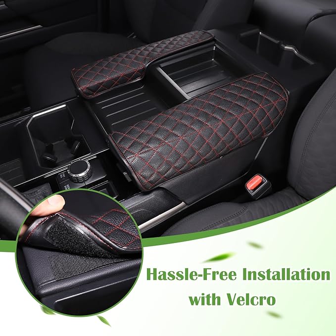 Center Console Armrest Cover Protector Pad Compatible with Toyota Tundra Sequoia 2022-2025 Leather Car Console Armrest Seat Cushion Waterproof Armrest Cushion Lid Interior Accessories (Style B)