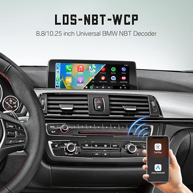 Wireless CarPlay Android Auto Adapter for BMW NBT 1 2 3 4 5 6 7 Series X1 X3 X4 X5 X6 2012–2016 Retrofit Decoder Support Mirrorlink, Rear Camera and OEM Car Functions