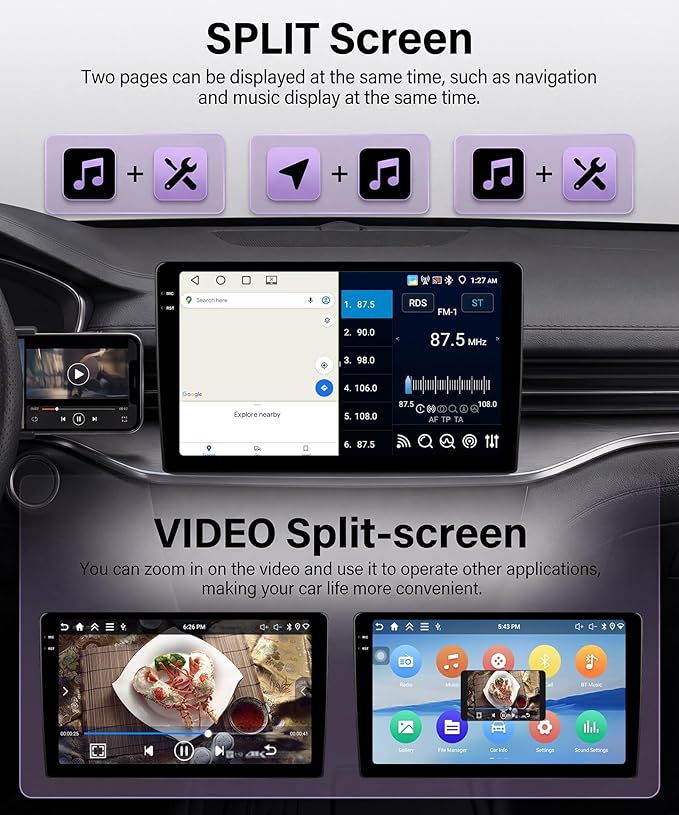 Rimoody 4G+64G Android 15 Car Stereo Radio for Toyota Corolla 2009-2013, Wireless Carplay Andorid auto Mirror Link 9'' INCELL Touchscreen GPS WiFi Bluetooth 5.0 FM/RDS EQ-32 SWC Backup Camera