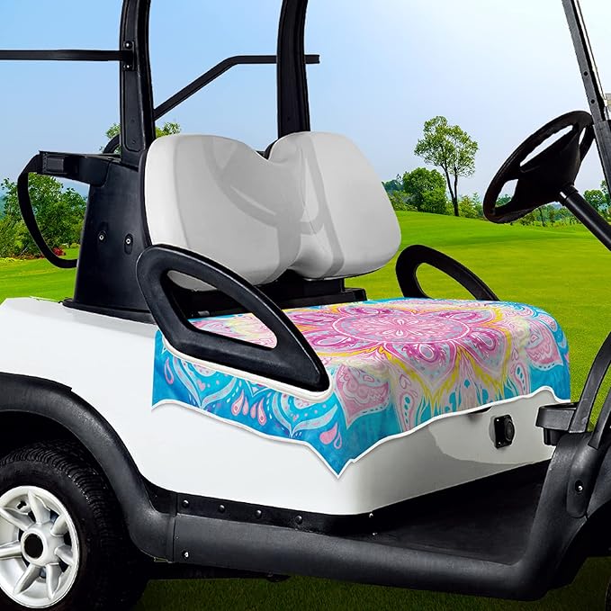 ENYORSE Golf Cart Seat Covers - Ethnic Style Golf Cart Towel Blanket for 2/4 Seater, Soft & Breathable Microfiber, Keeps Seats Cool & Comfortable, 51”x31”, Fits EZGO/Yamaha/Club Car
