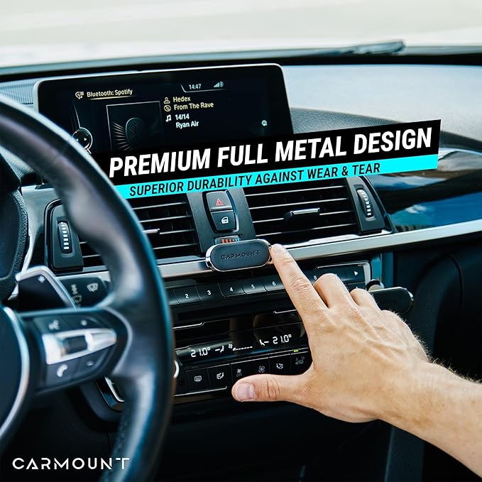 CARMOUNT F1 Dashboard Car Mount (2-Pack) | Magnetic Phone Holder for Car, Ultra Strong 8X N52 Magnets, 360° Rotation, Universal Dash Mount for All Phones and Tablets | Car Mount Magnet for iPad