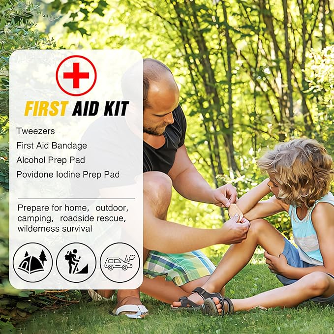 Nilight Car Emergency Kit with Jumper Cable Air Compressor Tire Repair Essential Tools First Aid Alligator Connector Electrical Kit for Travel Camping Outdoor Cars Truck SUV RV