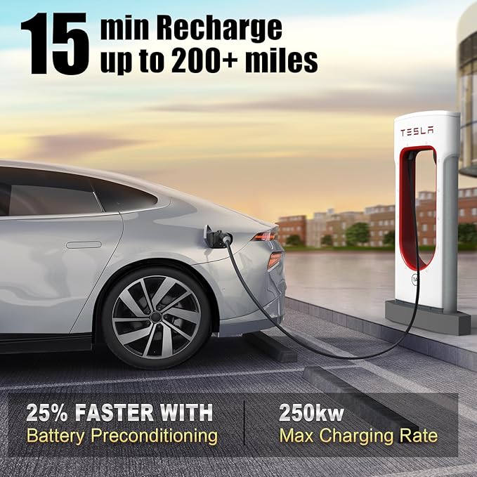 2026 Upgraded Tesla Supercharger to CCS1 Charger Adapter, [Max 500A 1000V] Fast Charge Electric Vehicle Charging Adapter, NACS to CCS Electric Vehicle Adapter Fit for All Ford EVs, GM, Rivian