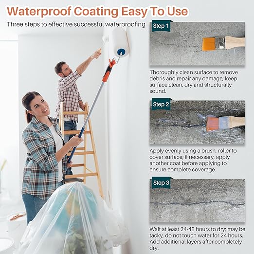 1 Quart (32oz) Invisible Waterproof Agent, Transparent Waterproof Coating for Roof Repair, Walls, Window, Bathroom, Kitchen, Water-Based Clear Sealant, Indoor & Outdoor Water Proof Coating Sealant