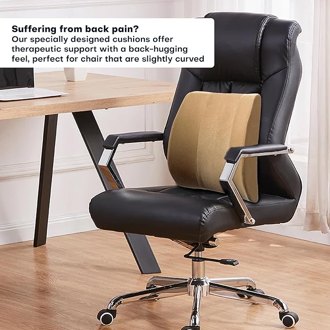 Bucket Seat Thick Foam Lumbar Support Cushion: Orthopedic Relief for Car Seats & Chairs-Black
