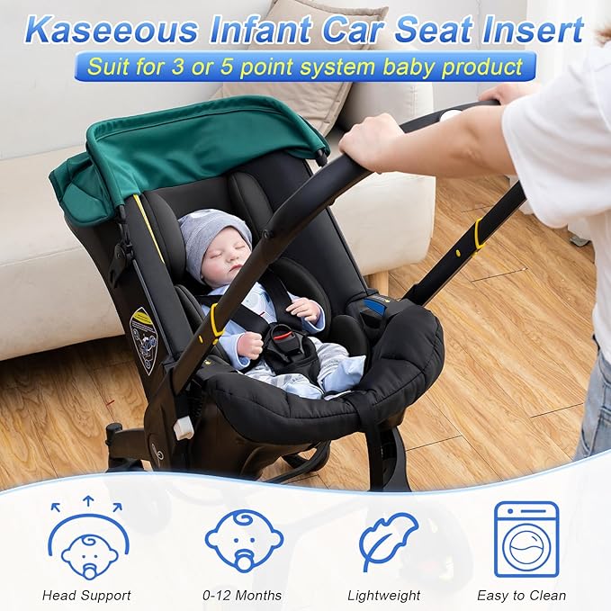 Infant Car Seat Insert for Doona, Ultra-Thick Baby Car Seat Head Support, Breathable Mesh Baby Car Seat Cushion with Natural Filled Sponge, Universal Carseat Head Support for Preemie to Toddler