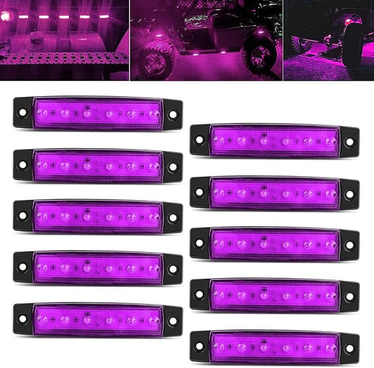 10 Pcs Purple LED Rock Strip Lights,Wheel Well Underglow Lighting Kits,Car Rock Lights Exterior Side Marker Lights for Wrangler Truck Golf Cart RV RV SUV Offroad