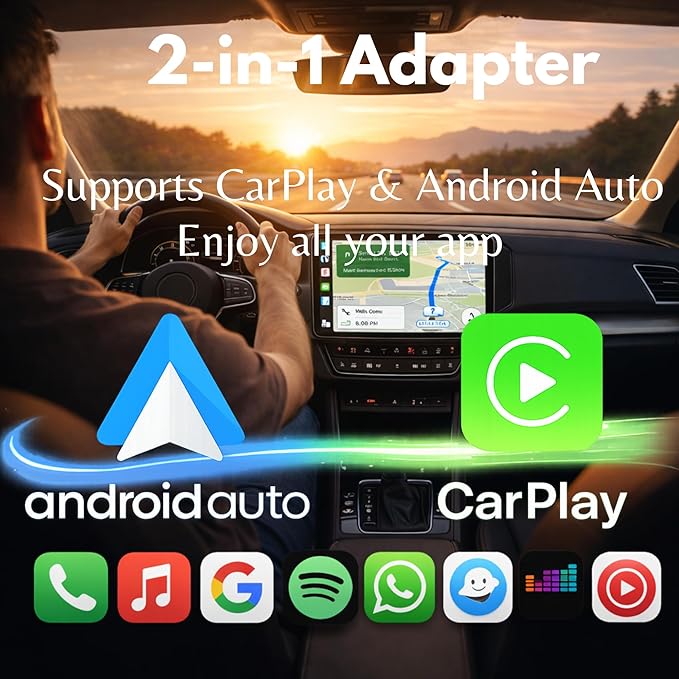 C-Pro [Native USB-A] Wireless CarPlay & Android Auto Adapter – Dual-Phone Memory (Couples), Zinc Alloy, 5GHz WiFi – Direct Plug for Standard Ports