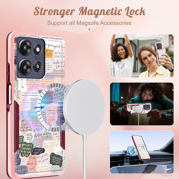 LISEVOfor Moto G Power 2025 Case - for Motorola Moto G Play 2025 Case Compatible with MagSafe Women Cute Girls Magnetic Protective Phone Cover Girly Kawaii Unique Pretty Heavy Duty Shockproof