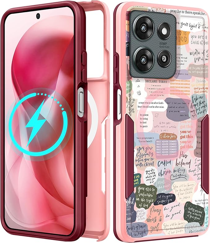 for Moto G 2025 Case Women - Compatible with MagSafe Cute Girls Magnetic Protective Phone Cover Girly Kawaii Unique Pretty Heavy Duty Shockproof Design for Motorola Moto G 5G 2025 Cases