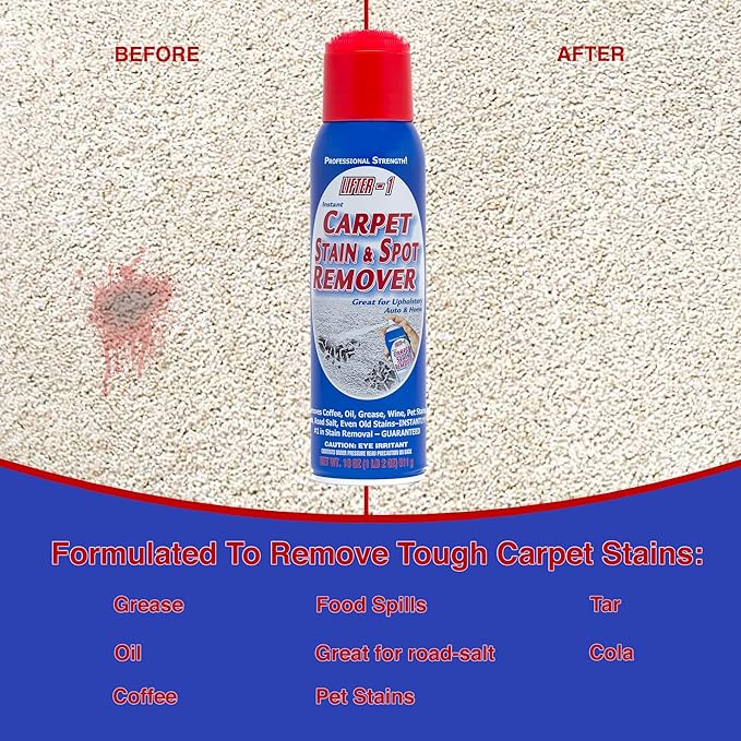 Carpet Spot Remover, Stain and Red wine Remover, and Spot Treatment for Oil, Grease, Urine, Cleaning Performance for Rugs, Upholstery, Fabrics Pack of 2
