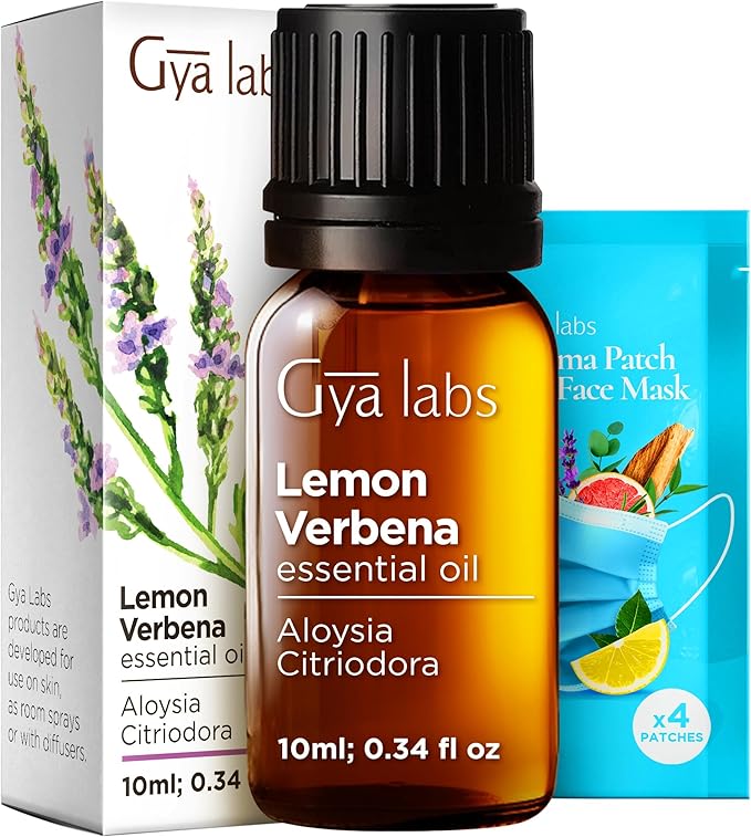 100% Pure Lemon Verbena Essential Oil - 0.34 Fl Oz - Lemon Verbena Oil for Hair, Skin, Diffuser, Aromatherapy & DIY Candle Making Scent