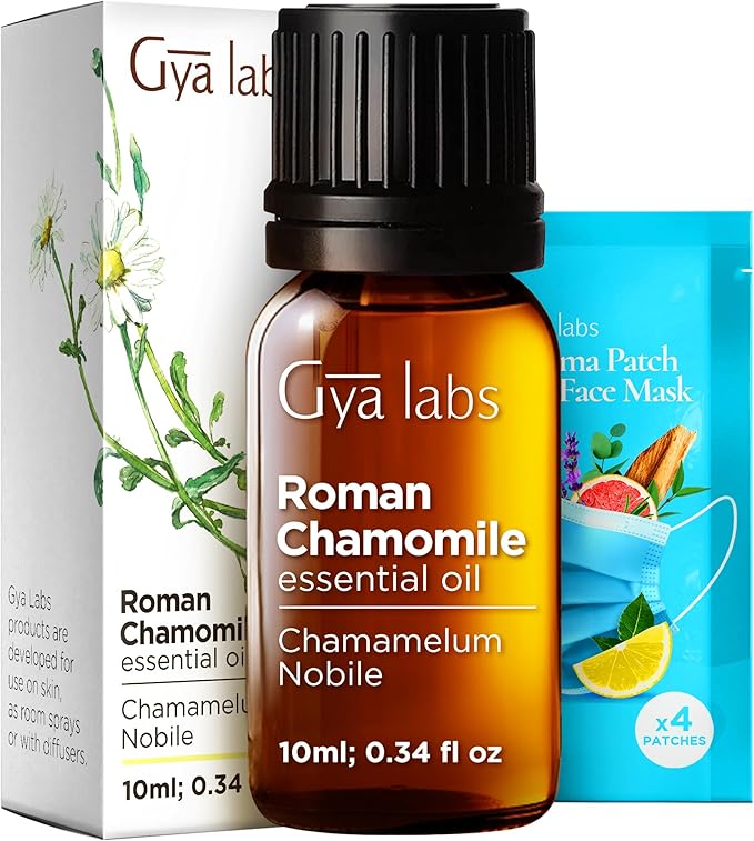 100% Pure Roman Chamomile Essential Oil - 0.34 Fl Oz - Roman Chamomile Oil for Hair, Skin, Diffuser, Aromatherapy & DIY Candle Making Scent