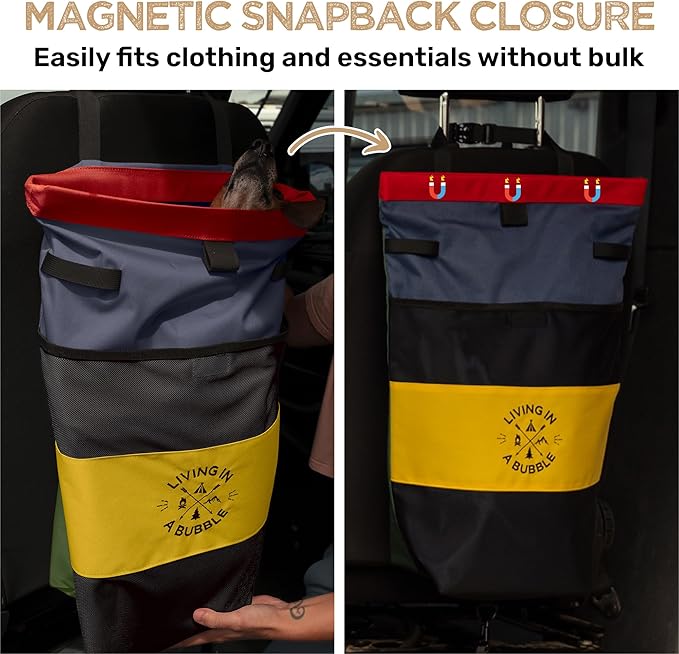 Living in a Bubble Wet Dry Laundry Bag – Portable Waterproof Laundry Hamper for RV, Campervan & Travel – Foldable Clothes Organizer with Separate Wet & Dry Compartments