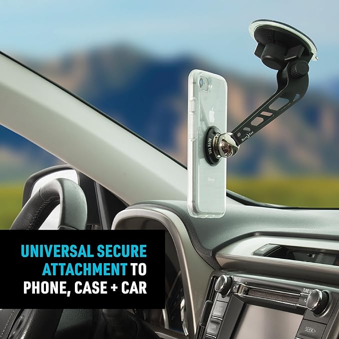 Nite Ize Steelie Windshield Kit - Magnetic Cell Phone Holder for Car Accessories - Sturdy Car Windshield Mount for Cell Phones - Orbiter