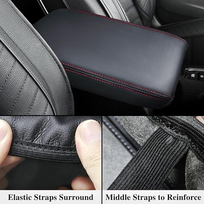 Car Center Console Armrest Cover for Honda Civic 2022-2025, Soft Armrest Pad Cover Protector Cushion for Honda Civic 2022 2023 2024 2025 Interior Accessories (Red)