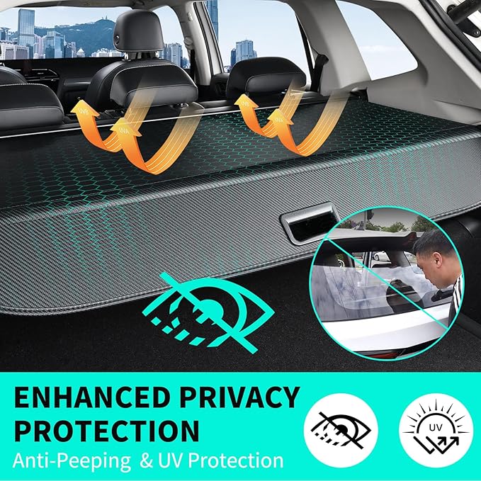 Tecoom Cargo Cover fit for Equinox GMC Terrain 2010 2011 2012 2013 2014 2015 2016 2017, Retractable Rear Car Trunk Security Cover, Anti-Peeping Shield Shade Luggage Privacy Screen