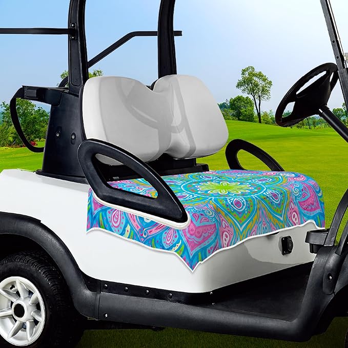 ENYORSE Golf Cart Seat Covers - Ethnic Style Golf Cart Towel Blanket for 2/4 Seater, Soft & Breathable Microfiber, Keeps Seats Cool & Comfortable, 51”x31”, Fits EZGO/Yamaha/Club Car