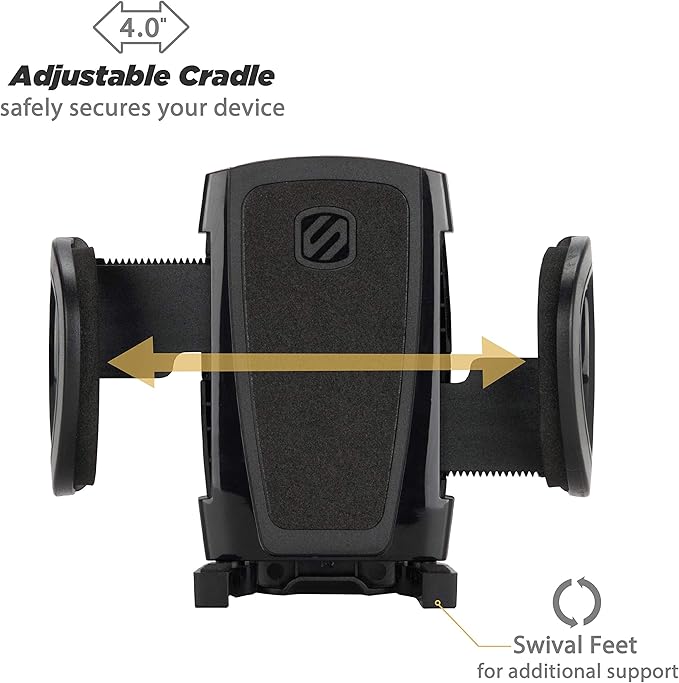 Scosche Non-Magnetic Universal Car Cell Phone Holder with AMPS Mounting Plate for ProClip Vehicle Specific Mount Bases, Mobile Stand Compatible with iPhone, Samsung, Android