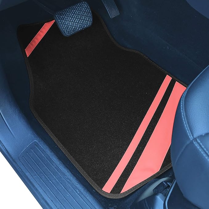 FH Group Car Floor Mats - Carpet Floor Mats for Cars, Universal Fit Automotive Floor Mats, All Purpose Car Floor Mats, Carpet Protector Mat for Most Sedan, SUV, Truck Floor Mats Pink