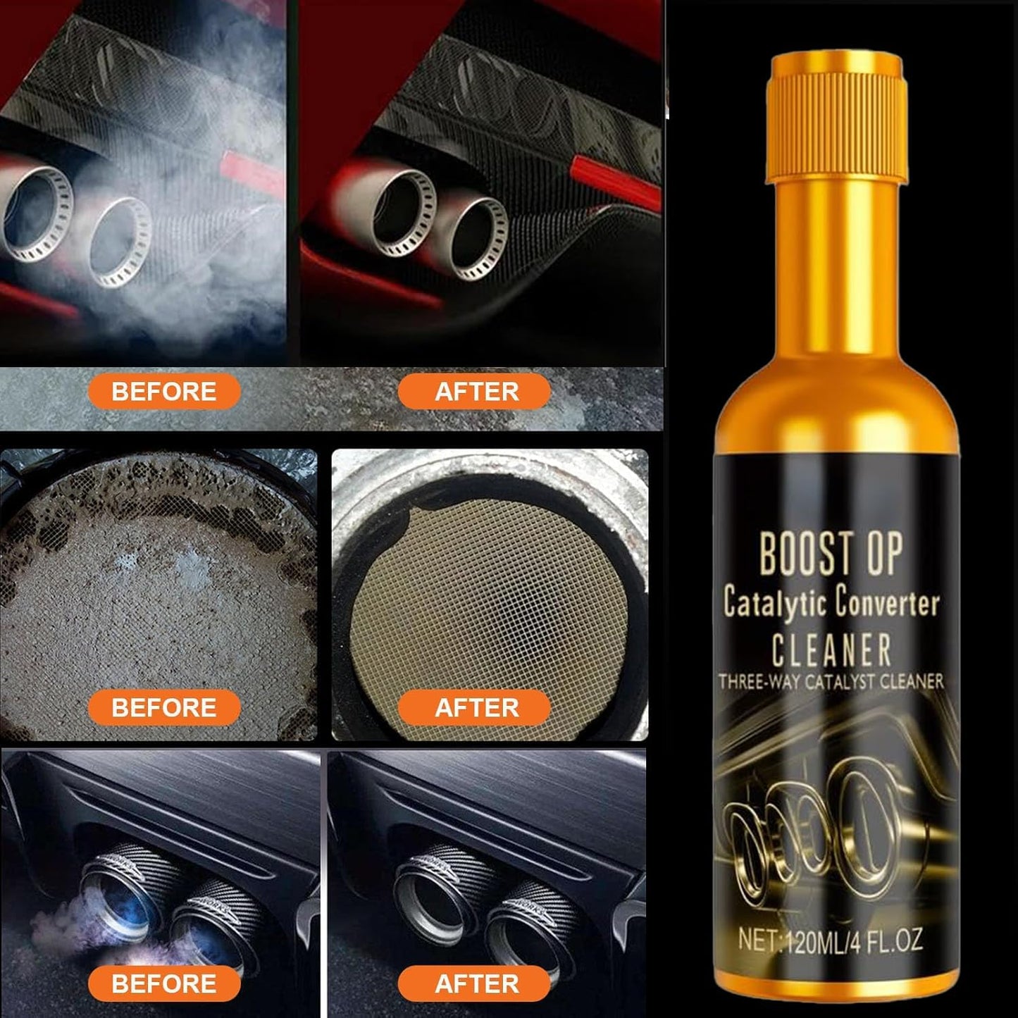 Catalytic Cleaner, Boost Up Catalytic, Boost Up Catalytic Converter Cleaner Auto Parts EngineFuel and Exhaust Pipe Cleaners,Fuel System Treatment Oil for Gas and Diesel Car (3PCS)