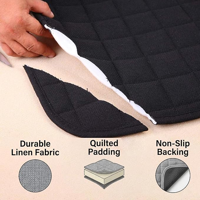 Suninbox Linen Car Seat Covers, Bottom Seat Covers for Car,Car Seat Cushion,Car Seat Pad[Black]