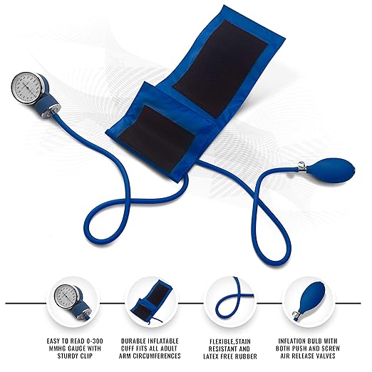 ASA TECHMED Nurse Essentials for Work Starter Kit, Stethoscope, Blood Pressure Monitor, Otoscope, Tuning Forks and More. 18 Pcs Doctor Kit, Nurse Gift (Blue)