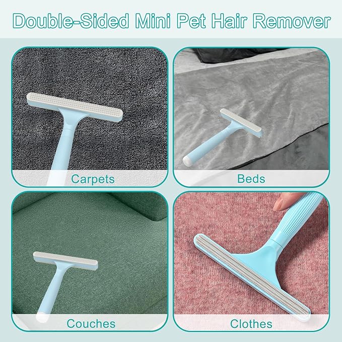 Carpet Rake for Pet Hair Removal, Reusable Pet Hair Removal Tool 56” Adjustable Long Handle Pet Hair Removal Broom, Cat Dog Hair Remover Carpet Brush Scraper for Rugs, Mats, Couch
