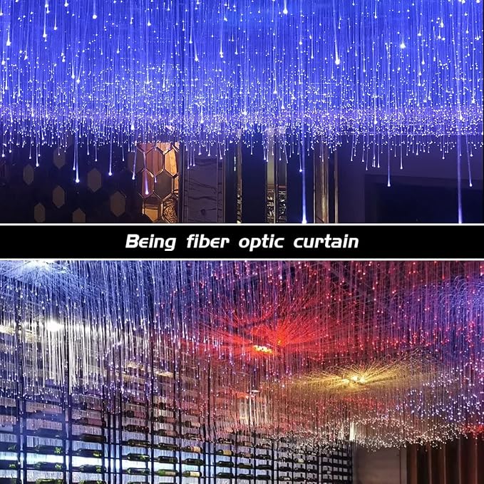 AZIMOM PMMA Plastic 2mm(0.08inch) 50m(164ft) End Glow Fiber Optic Cable Roll for Star Sky Ceiling All Kind Led Light Engine Driver Source