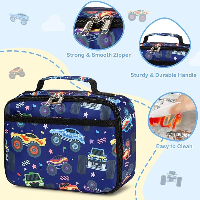 CAMTOP Lunch Box Kids Boys Insulated Lunch Cooler Bag Reusable Lunch Tote Kit for School Travel